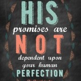 His promises are NOT dependent upon your human perfection. 
-Dr.David Foster
